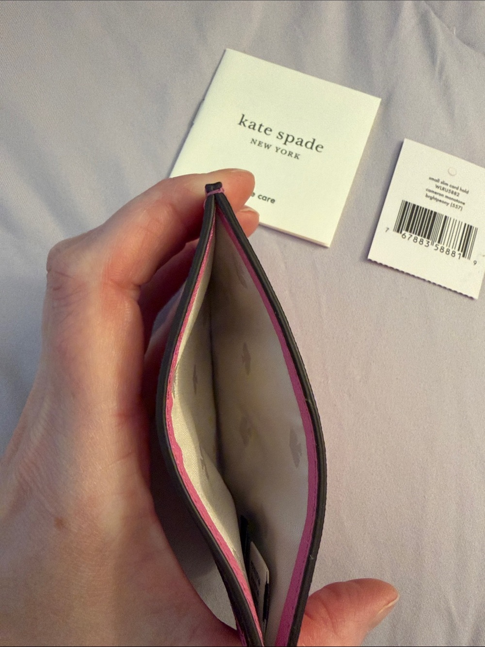 kate spade New York Pink Saffiano Leather Card Holder - Picture 3 of 4